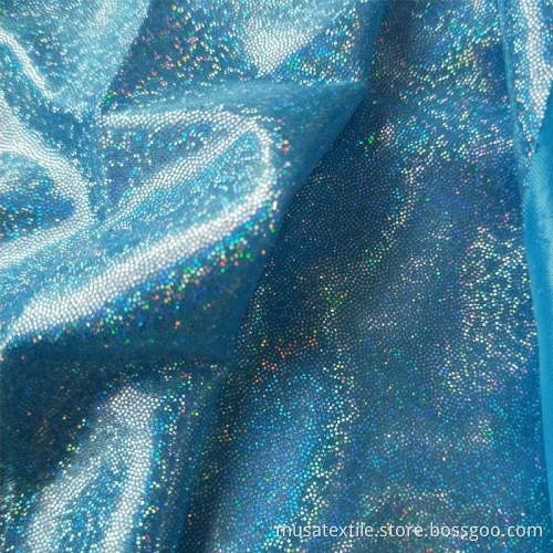 Stretch Lurex Glitter Silber Holographic Badebode Stoff